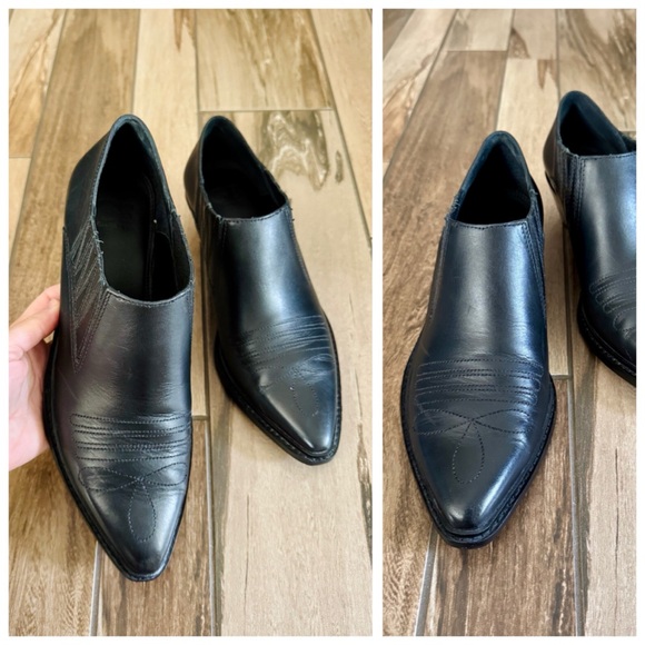 GIANNI BINI Let’s Dance Embroidered Leather Western Booties, Black sz. 8M - Picture 10 of 14